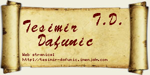Tešimir Dafunić vizit kartica